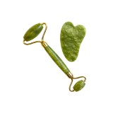 Rola din Jad si Gua Sha, pentru masaj facial si corporal, verde, Oem