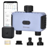 Cumpara ieftin Controler irigatie WiFi 2 cai Shrivee, programare automata, control prin aplicatie, cu hub inclus