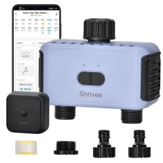 Controler irigatie WiFi 2 cai Shrivee, programare automata, control prin aplicatie, cu hub inclus