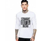 Bluza barbati alba - Straight Outta Buzau - L