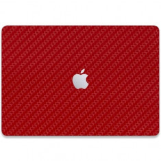 Folie Skin Compatibila cu Apple MacBook Pro 14 2021 Wrap Skin Texture Carbon Geranium Red