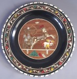 FARFURIE DECORATIVA DIN LEMN CU INCRUSTATII SIDEFATE, MOTIVE MITOLOGICE EGIPTENE