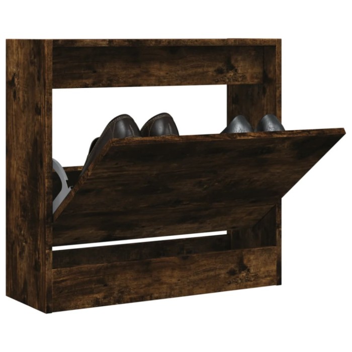 vidaXL Pantofar, stejar fumuriu, 60x21x57 cm, lemn compozit