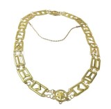 Colan Masonic Metalic Auriu Cu Simbouri Multiple