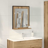 Cumpara ieftin Oglindă de baie, stejar artizanal, 50x12x60 cm, lemn prelucrat