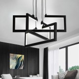 Lustra LED cu telecomanda ,Suspendata 73W, 3 Elemente, lumina Rece/Calda/Neutra, Dimabila, Inaltime Reglabila, Negru ModernLight Concept