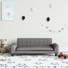 Canapea pentru copii, gri, 90x53x30 cm, piele ecologica GartenMobel Dekor foto