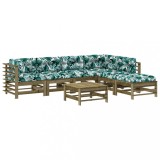 Set mobilier de gradina cu perne, 7 piese, lemn de pin tratat