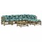 Set mobilier de gradina cu perne, 7 piese, lemn de pin tratat