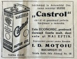 1931 Reclamă rom&acirc;nească Ulei Motor CASTROL reprezentant pentru Romania I.D. MOTOIU București interbelic Str Radu dela Afumați Nr 56 auto masini