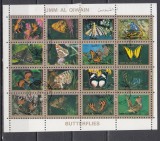 A12 S7 10 - Timbre foarte vechi - Umm all Qiwain - fluturi - bloc filatelic