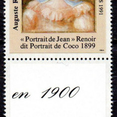 Wallis&Futuna 1991, Arta, Pictura, Renoir, serie neuzata, MNH