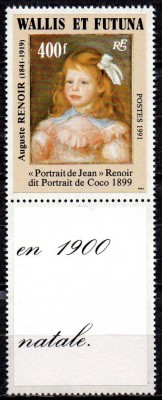 Wallis&amp;amp;Futuna 1991, Arta, Pictura, Renoir, serie neuzata, MNH foto