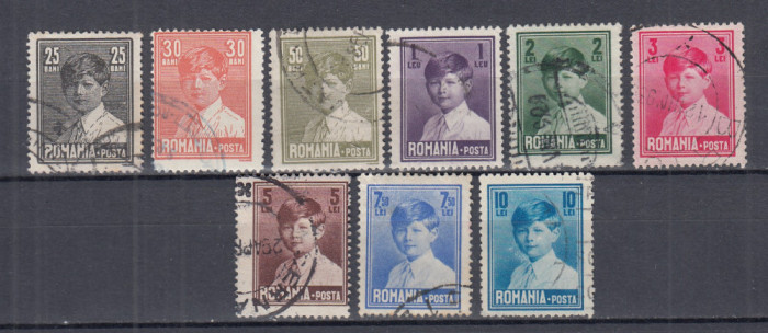 ROMANIA 1928 LP 77 REGELE MIHAI I (REGENTA) UZUALE SERIE STAMPILATA