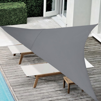 Copertina parasolar impermeabila DG 300 x 300 x 300 cm triunghiulara gri inchis [en.casa] HausGarden Leisure foto