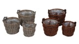 Cumpara ieftin Set 6 ghivece flori lemn salcie 23,5 x 19,5, 29,5 x 22,5, 35,5 x 25,5 cm