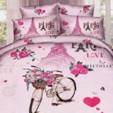 Lenjerie de pat digital print 3d (paris love)
