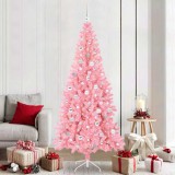 vidaXL Brad de Crăciun cu 300 LED cu suport Roz 210 cm PVC 3396443