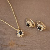 Cumpara ieftin Set bijuterii placate cu aur Keira - cristale zirconia negre