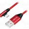 Cablu USB 2.0 A la C unghi 0,3m roșu PVC LOGILINK