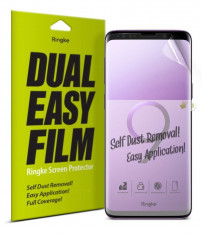 Folie Silicon Premium Full Cover Dual Easy Film Ringke Samsung S9+ Plus Transparenta foto