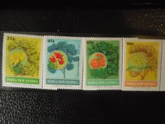 Papua Noua Guinee-Flora-serie completa -nestampilate foto