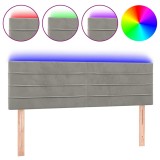 Cumpara ieftin Tablie de pat cu LED, gri deschis, 144x5x78/88 cm, catifea
