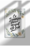 Fiecare Inceput Este Bun - Unframed Romanian Religious Canvas Poster - Digital Print | A3 (29.7 x 42 cm)