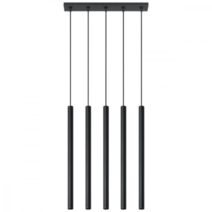 Lampă suspendată PASTELO 5 negru, Sollux Lighting