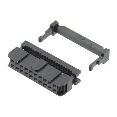 Conector IDC 20 pini, mama, sertizare pe cablu, 128578 foto