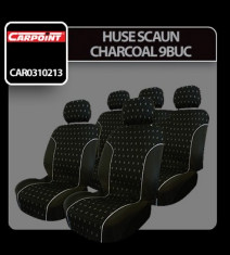 Huse scaun Charcoal 9buc - Negru - CRD-CAR0310213 Auto Lux Edition foto