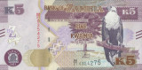 ZAMBIA █ bancnota █ 5 Kwacha █ 2021 █ P-57 █ UNC █ necirculata