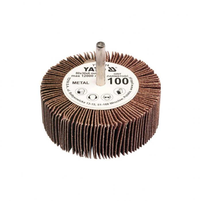 Perie abraziva circulara tija 80 x 30 x 6mm P150