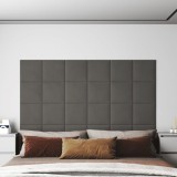 vidaXL Panouri de perete 12 buc. gri &icirc;nchis 30x30 cm catifea 1,08 m&sup2;