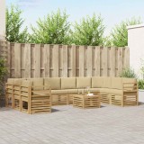 vidaXL Set de canapele de exterior 11 pcs Alb și Bej 59 x 59 x 37 cm 3392608