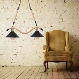 Lustra Franghie, 2*E27, Maro, Metal si Sfoara LV570/2BK ModernLight Concept