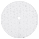 Fusta de lux pentru brad de Craciun, alba, 150 cm, blana artificiala