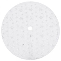 Fusta de lux pentru brad de Craciun, alba, 150 cm, blana artificiala foto