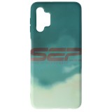 Husa Silicon Watercolor Turquoise pentru Samsung Galaxy A32 5G, Protectie Premium
