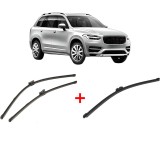 Cumpara ieftin Set 3 stergatoare VOLVO XC90 II (256) din 2014 - 2022, pentru parbriz si luneta fata si spate auto, Valeo Silencio, din cauciuc siliconat rezistent, V