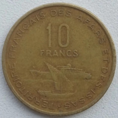 Moneda - Teritoriile Franceze Afars si Issas - 10 Francs 1970 - Rara