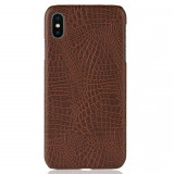 Husa iPhone XS Max Crocodile Texture Maro