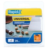 Rapid 40107948 - Baghete silicon transparente 7x90 mm 36 bucati BGX7 EG Point G1010 Hobby 7