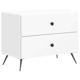 vidaXL Dulap de noapte cu sertar Alb foarte lucios 62 x 34,5 x 47,5 cm 895469