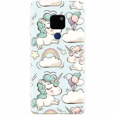 Husa silicon pentru Huawei Mate 20, Unicorns And Clouds foto