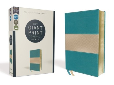 Niv, Giant Print Compact Bible, Leathersoft, Teal, Red Letter Edition, Comfort Print foto