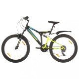 vidaXL Bicicletă montană cu 21 viteze, roată 26 inci, negru, 49 cm 3067229