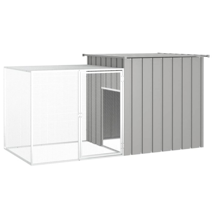 Cotet pentru iepuri, gri, 200x91x100 cm, otel galvanizat GartenMobel Dekor