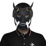 Masca demonului japonez samurai Kabuki Hannya, ideala pentru Halloween, bal mascat, Anul Nou, negru