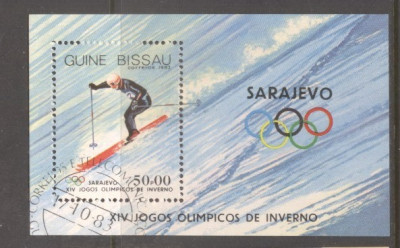 Guinee Bissau 1983 Olympic Winter Games perf. sheet Mi.B255 used TA.110 foto